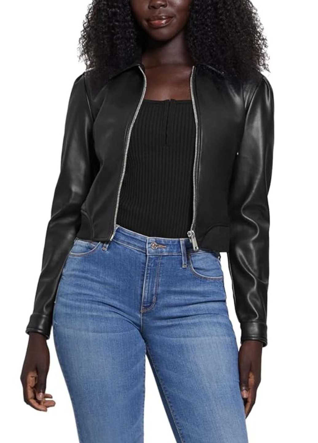 Чорна демісезонна куртка Guess