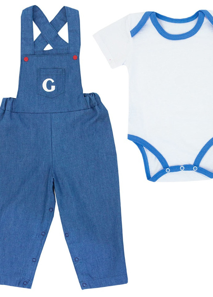 Блакитний літній дитячий костюм для хлопчика * морський * Габби