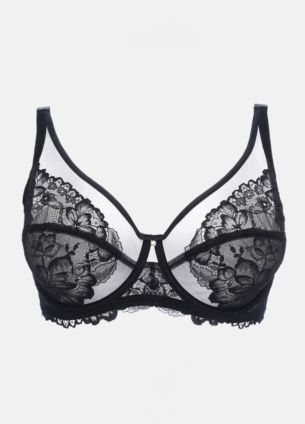 Чорний мінімайзер бюстгальтер Leilieve з кісточками поліамід, мереживо