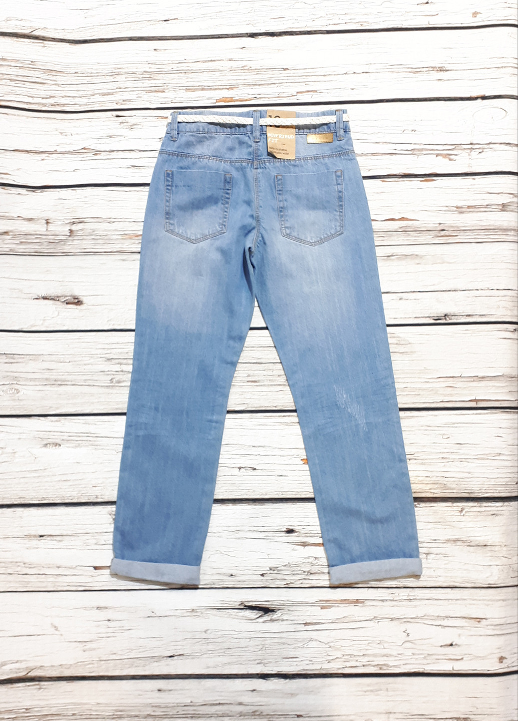 Голубые демисезонные прямые джинсы Kiabi