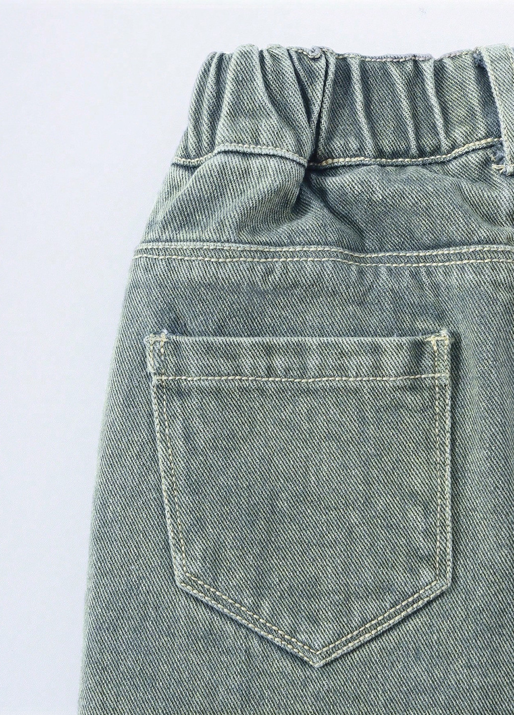 Серо-зеленые демисезонные регюлар фит, прямые джинсы SHEIN