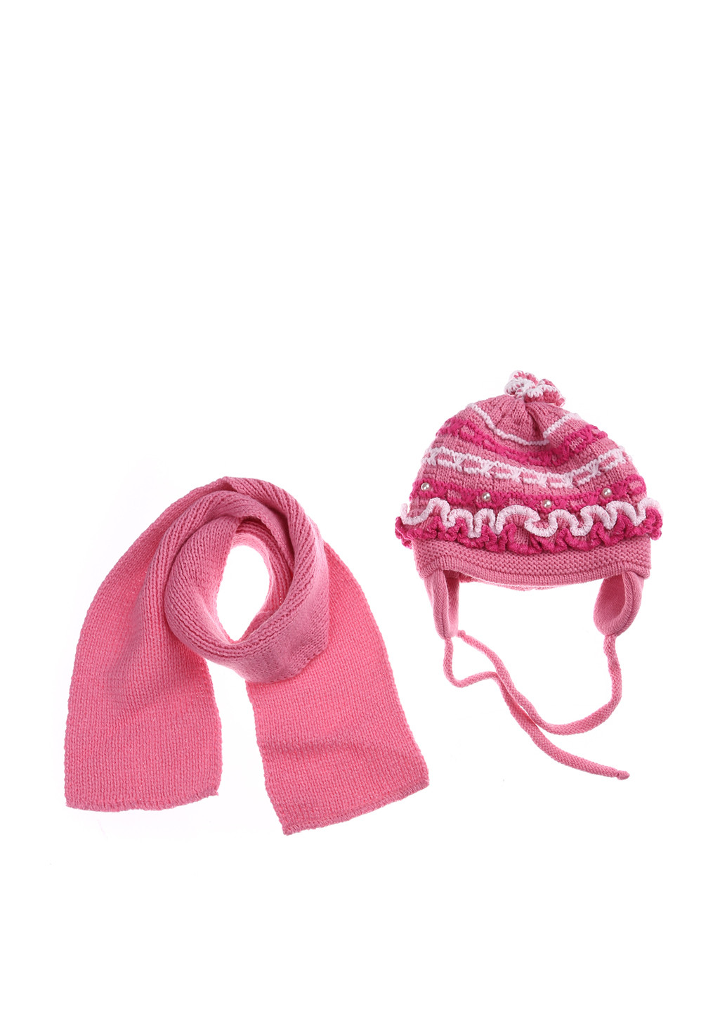 Рожевий зимній комплект (шапка, шарф) For Kids