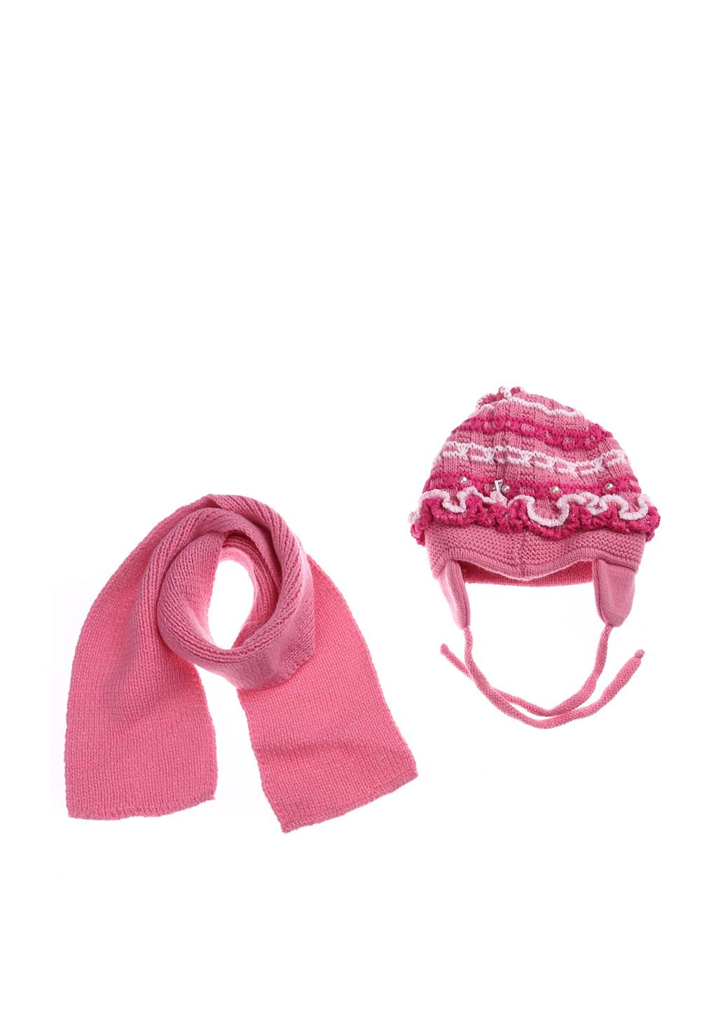 Розовый зимний комплект (шапка, шарф) For Kids