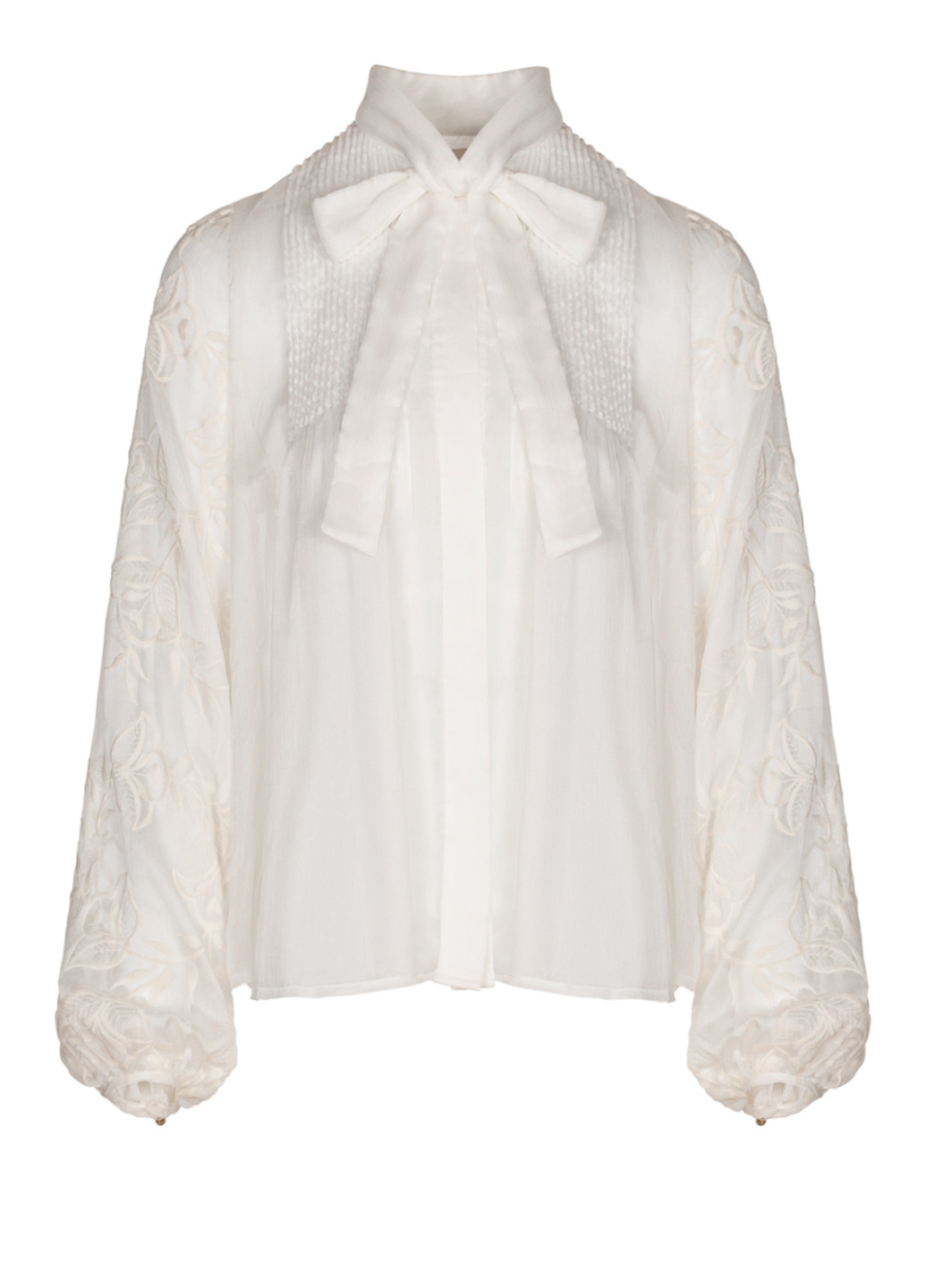 Белая белая шифоновая блузка с длинными рукавами Stevie May