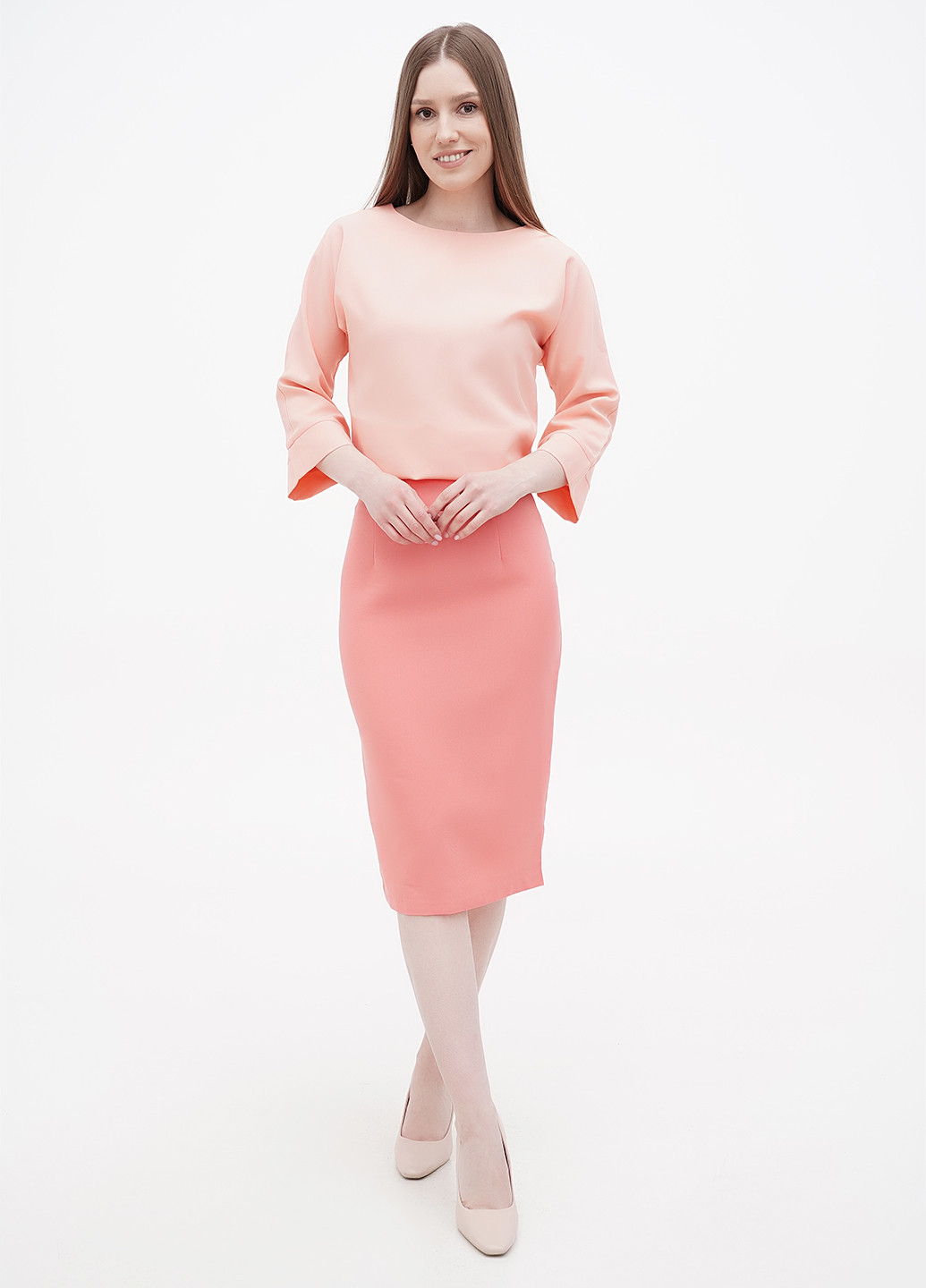 Розовая кэжуал однотонная юбка Maurini карандаш