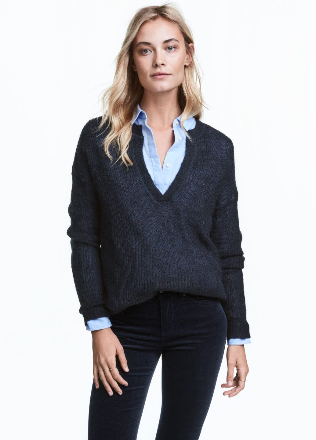 Темно-синій демісезонний пуловер пуловер H&M