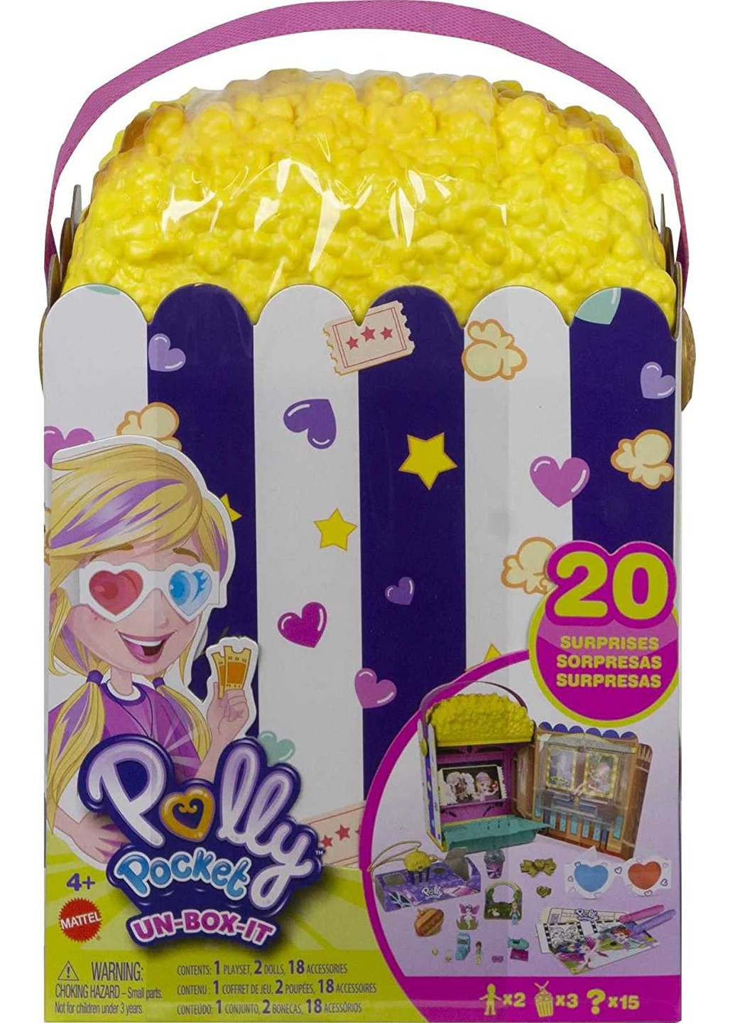 Игровой набор Полли Покет Polly Pocket Un-Box-It Карманный Мир Попкорн в кинотеатре (GVC96) Mattel (255665635)