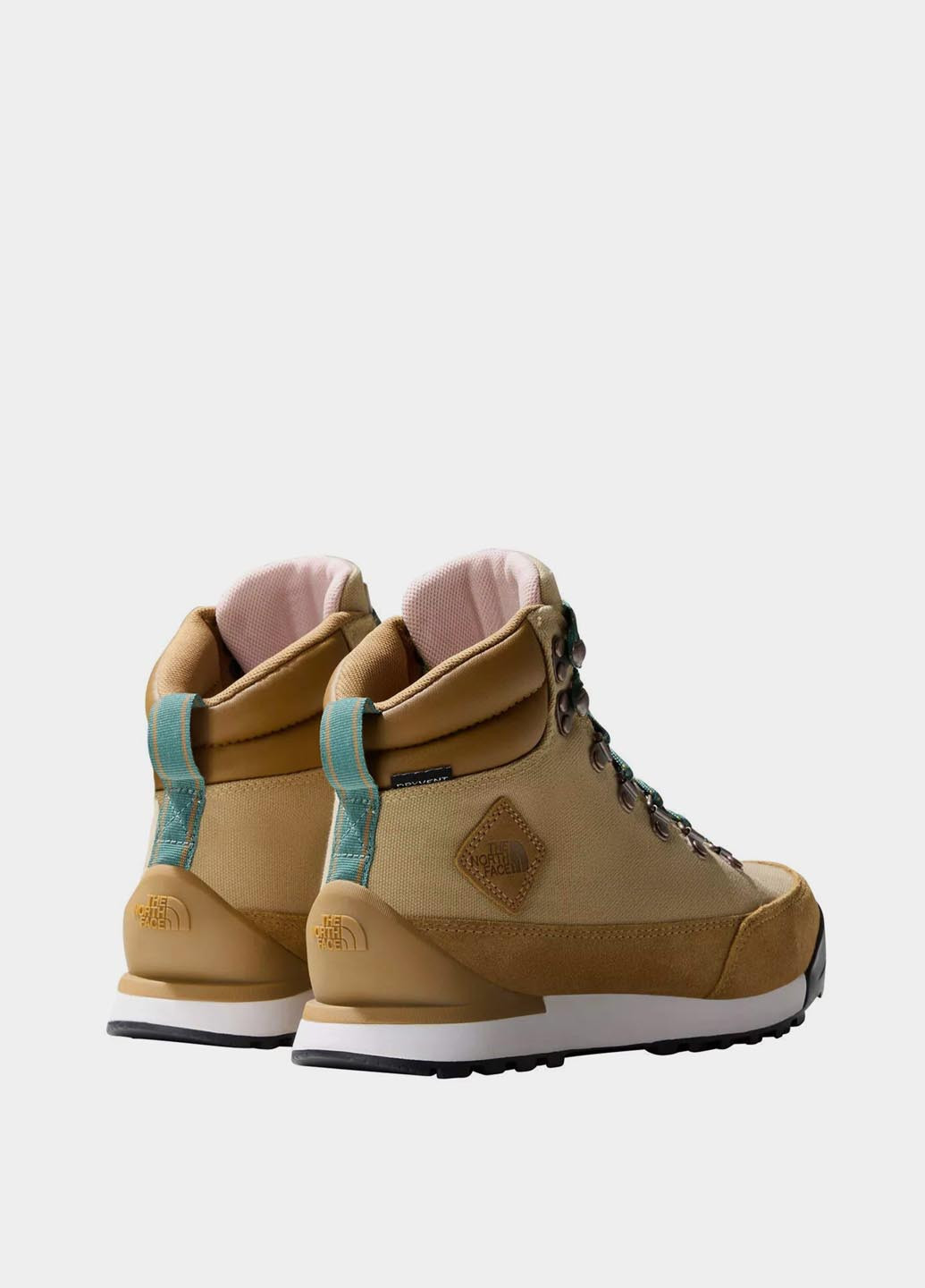 Осенние ботинки The North Face с белой подошвой из натуральной замши, тканевые
