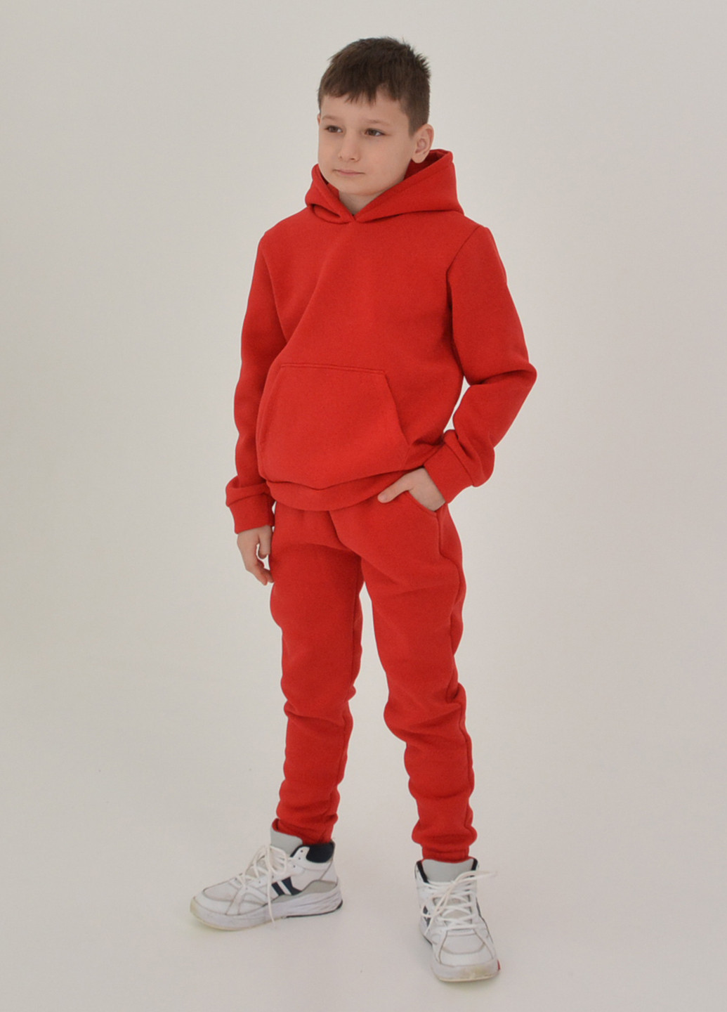 Спортивный костюм (худи, брюки) Blanka однотонный красный хлопок, трикотаж