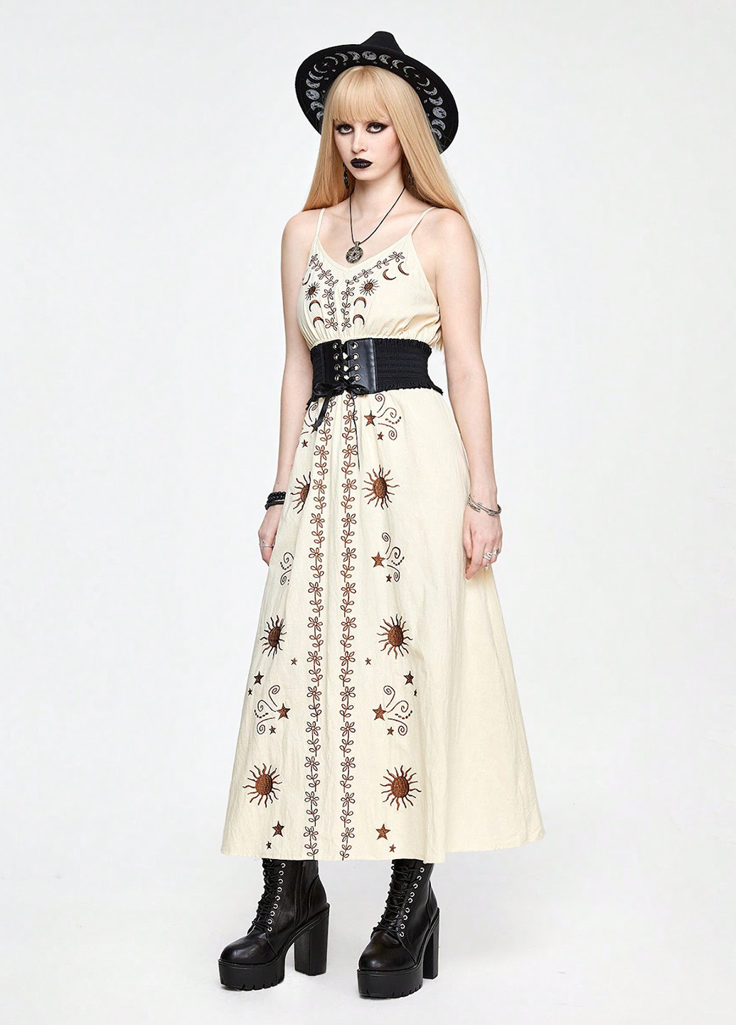 Айвори кэжуал платье в стиле ампир SHEIN с рисунком