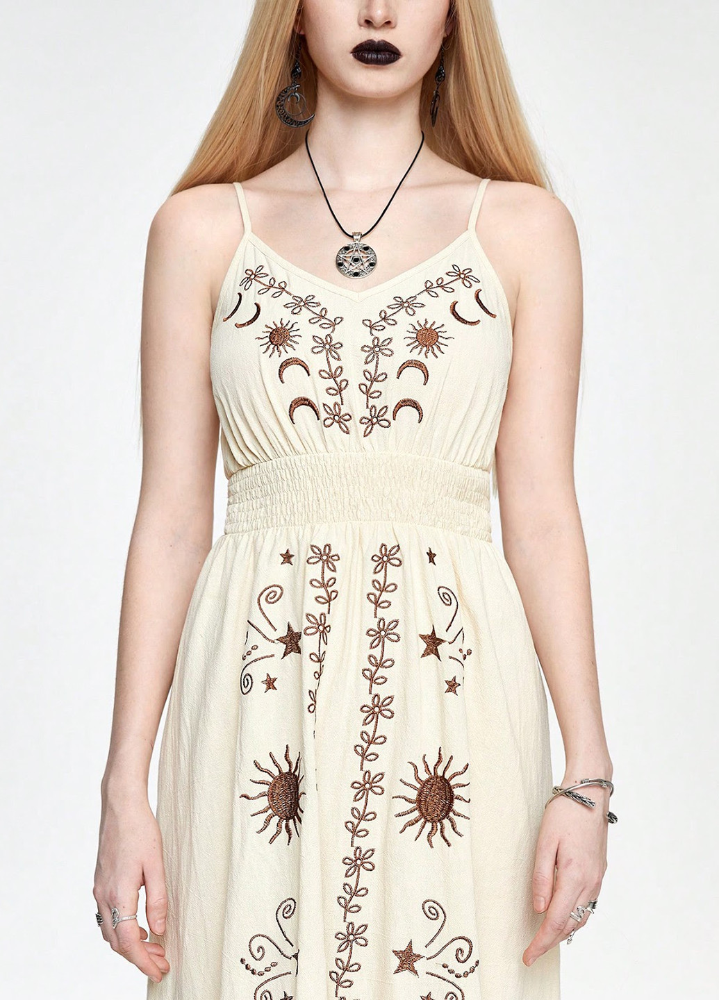 Айвори кэжуал платье в стиле ампир SHEIN с рисунком