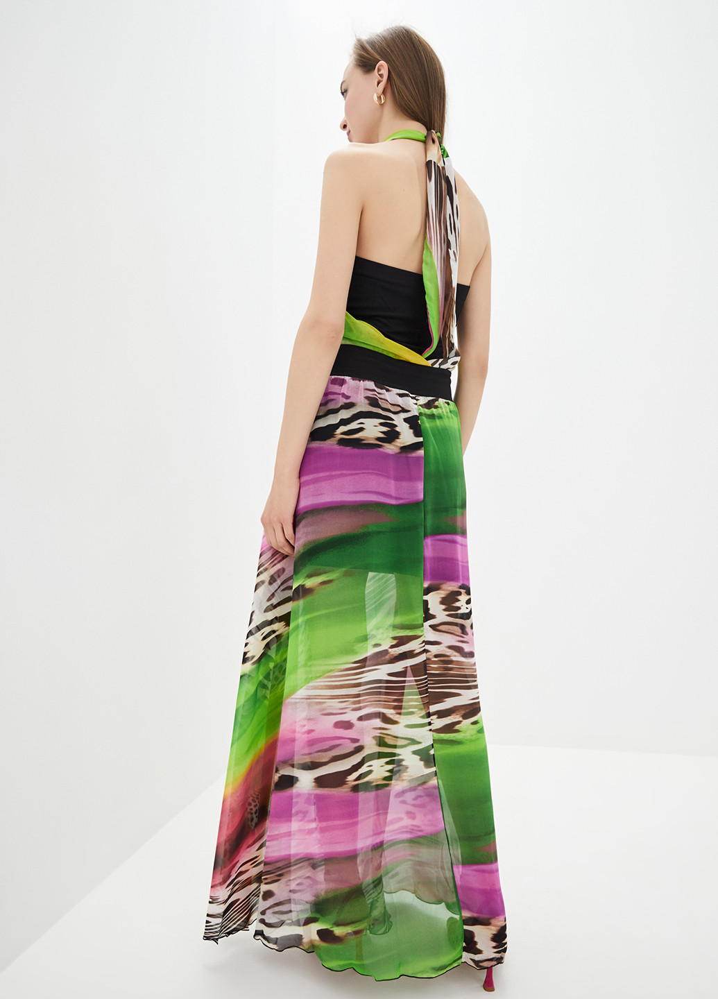 Комбинированное кэжуал платье клеш Luzana с абстрактным узором