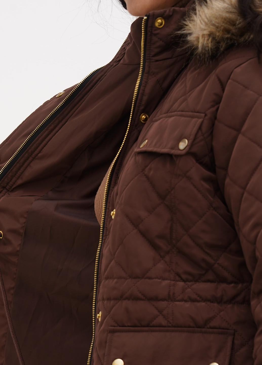 Коричневая демисезонная куртка Boohoo