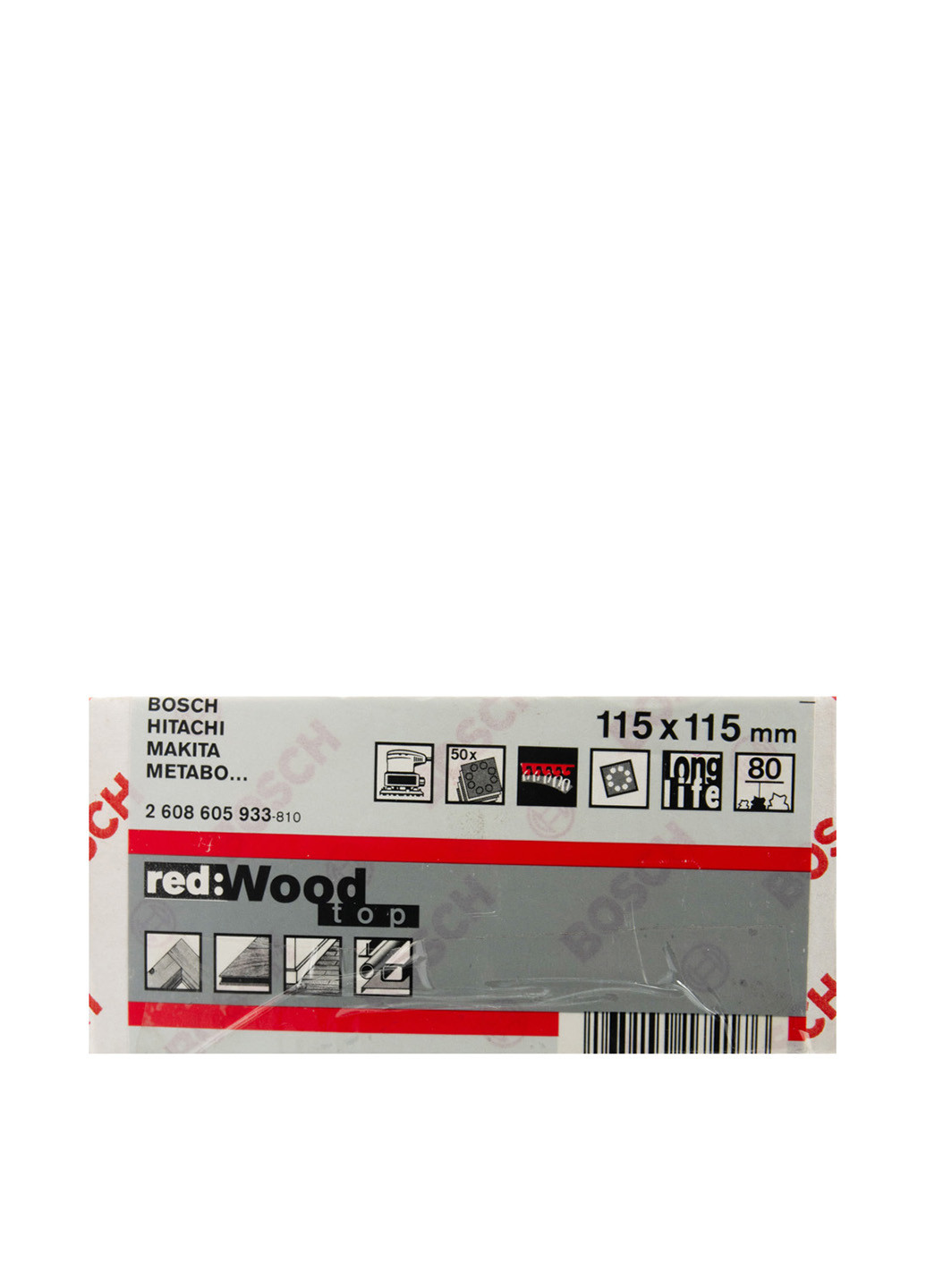Бумага шлифовочная (50 шт.), 115х115 мм Bosch красная