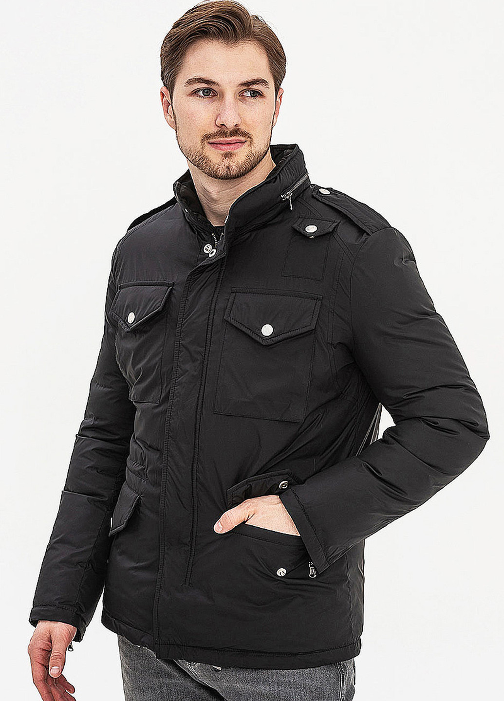 Чорний демісезонний Пуховик Sun's House