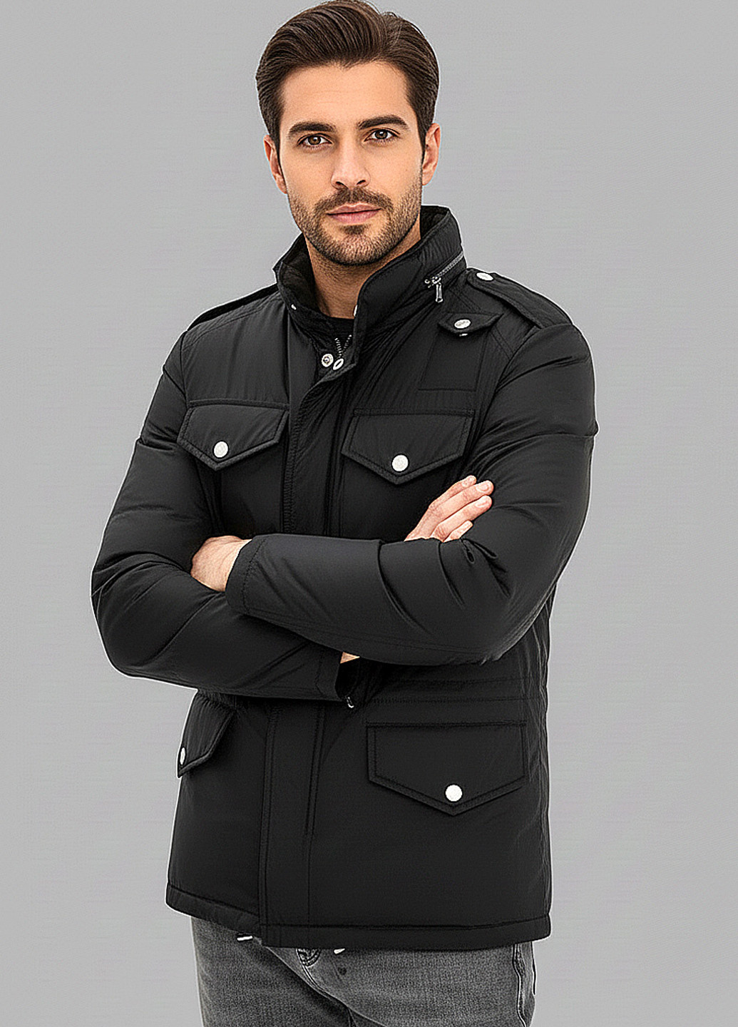 Чорний демісезонний Пуховик Sun's House