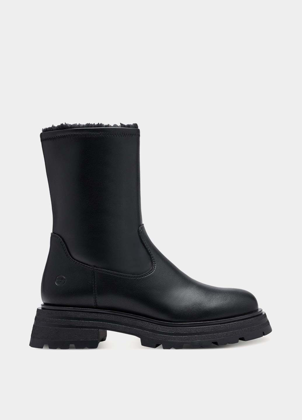 Зимние ботинки чопперы Tamaris без декора из искусственной кожи