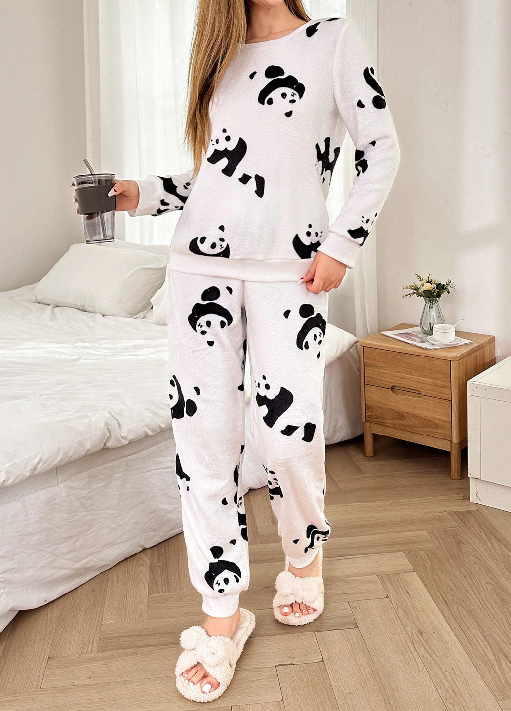 Белая всесезон пижама (свитшот, брюки) свитшот + брюки SHEIN