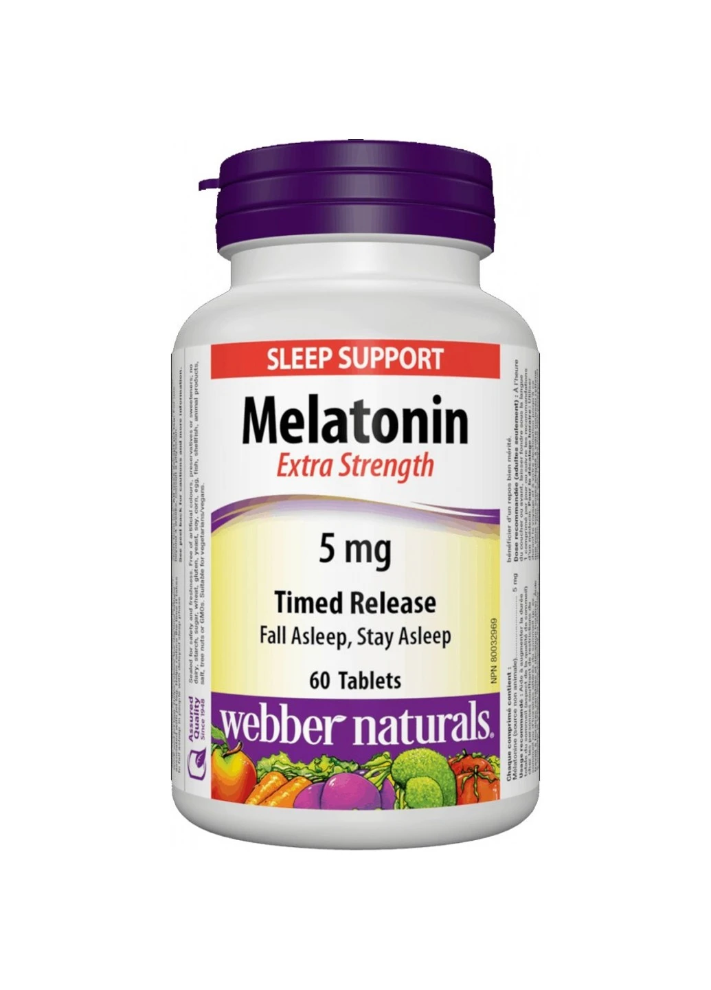 Мелатонин Melatonin E. S. 5mg 60 таблеток Webber Naturals (255409460)