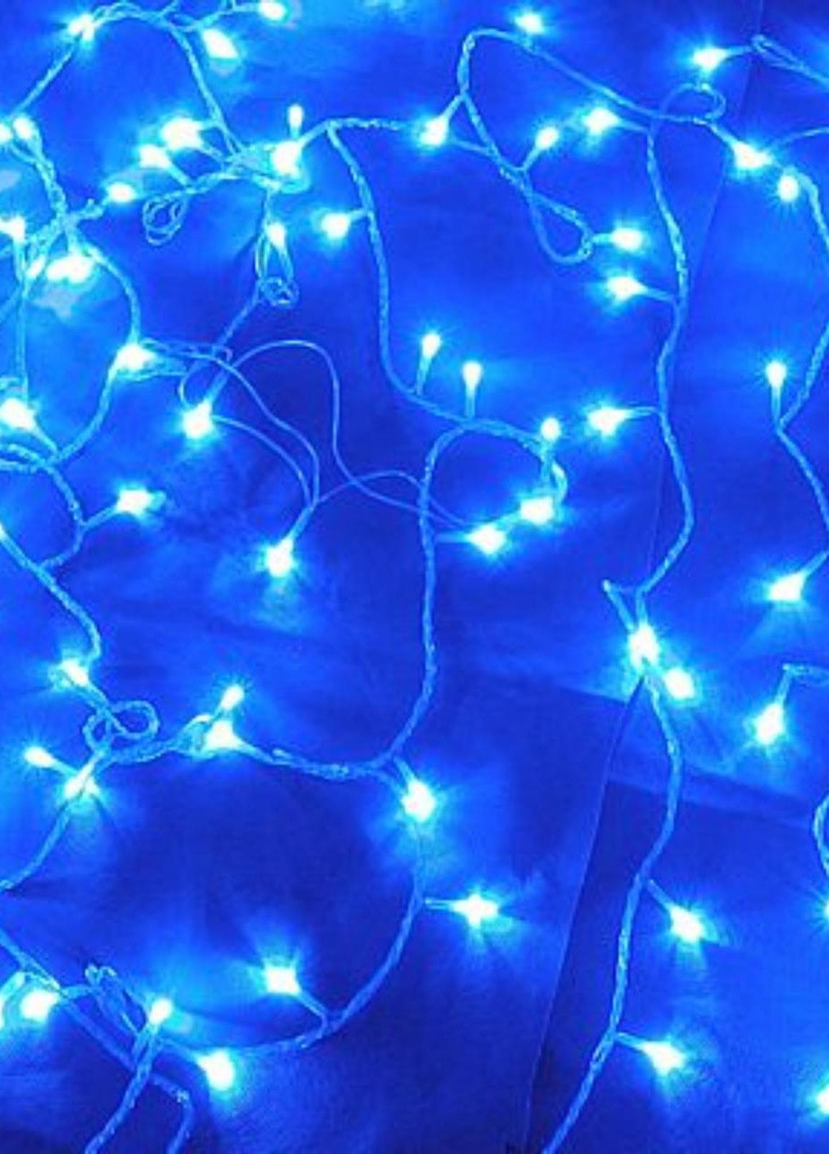 Гірлянда світлодіодна нитки 500 28м 500 лампочок СИНЯ на прозорому дроті, 8 режимів синій Led (251371707)