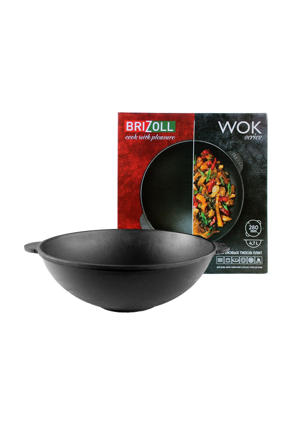 Чугунная сковорода WOK 3,7 л Brizoll (255190772)