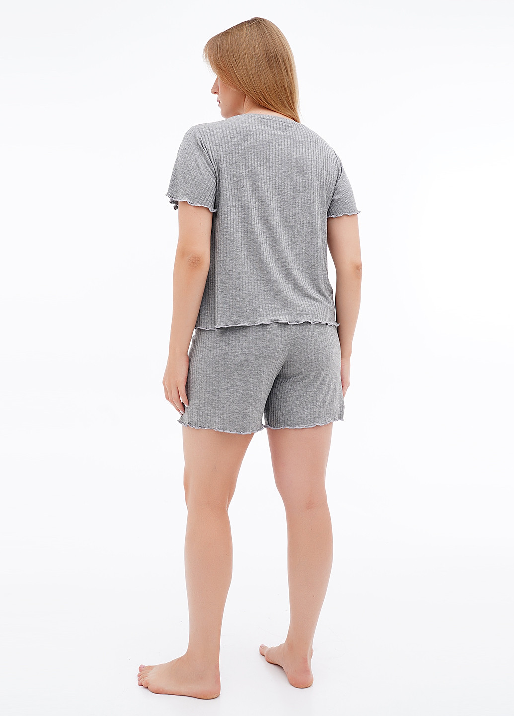 Сірий демісезонний комплект (футболка, шорти) Cotpark