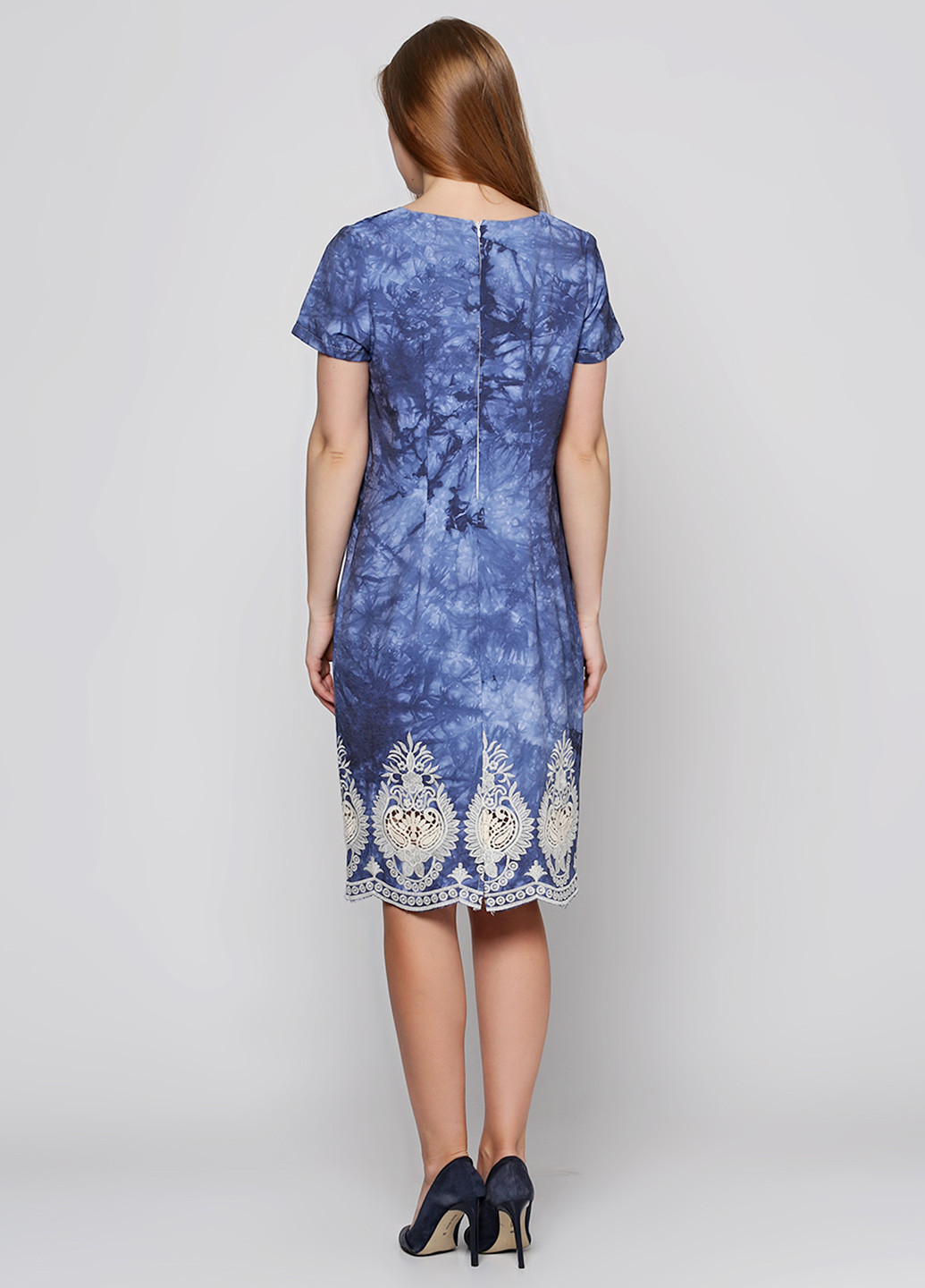 Синее кэжуал платье Ut с абстрактным узором