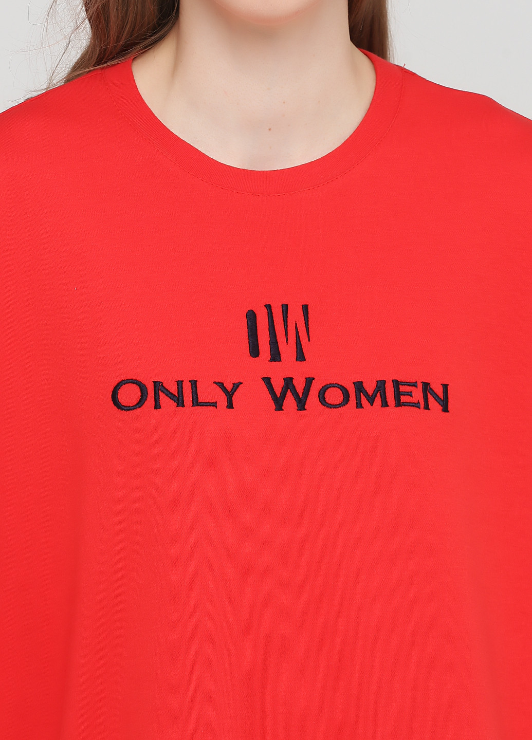 Красное кэжуал платье платье-футболка Only Women однотонное
