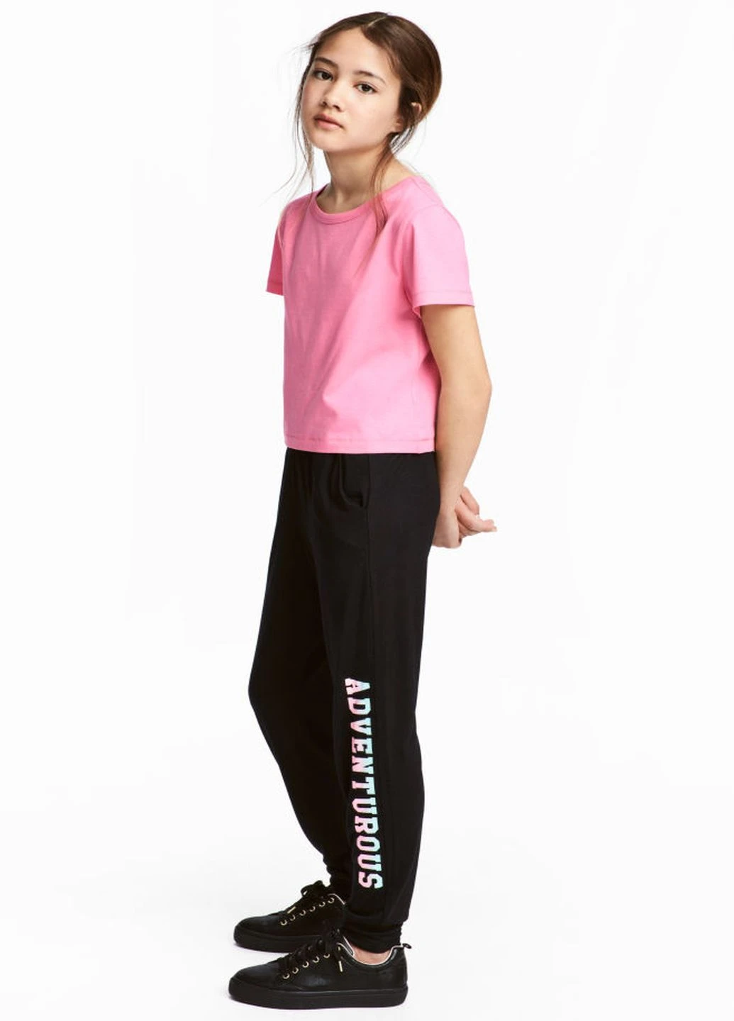 Черные кэжуал демисезонные брюки H&M