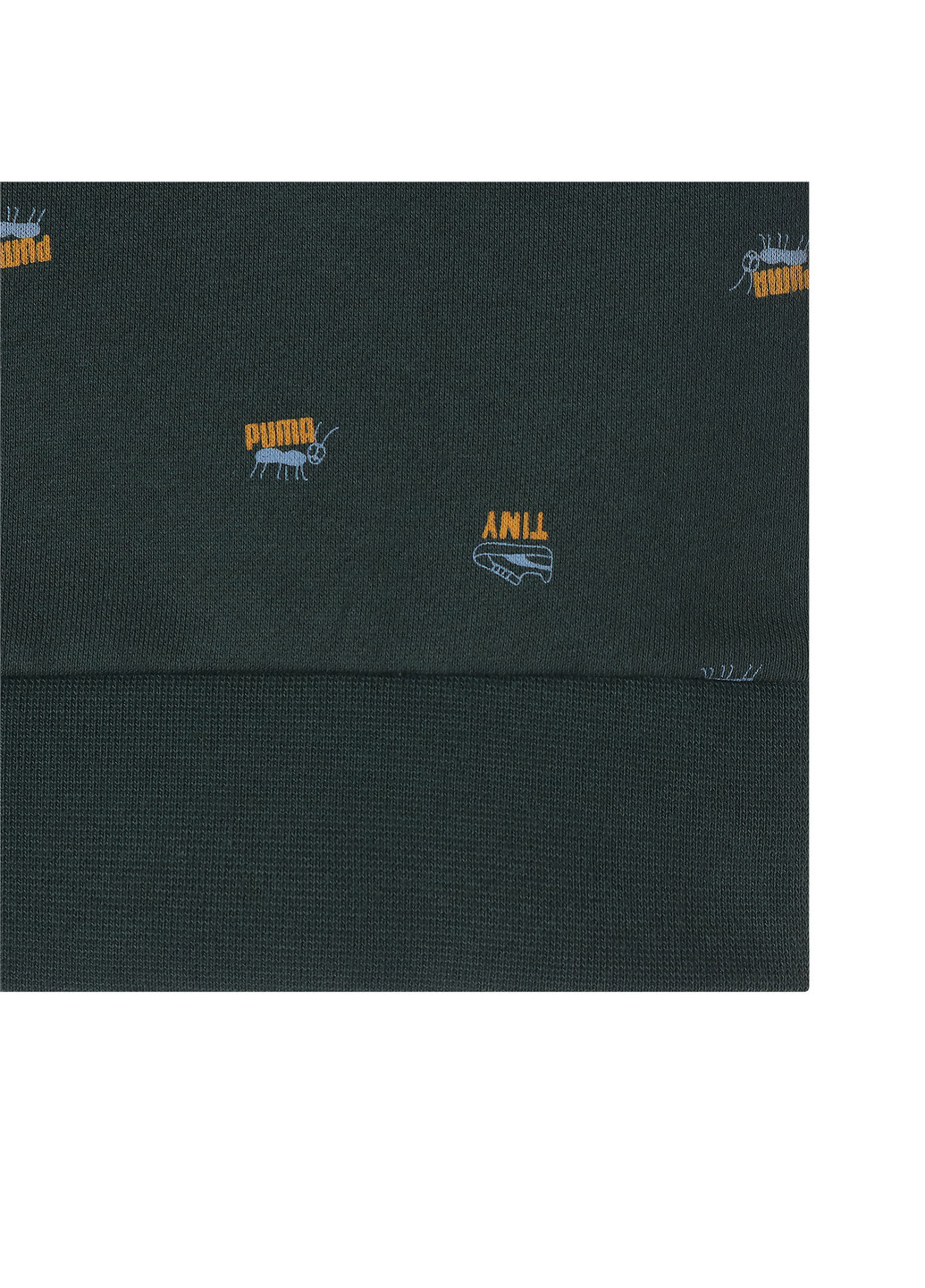 Дитяча толстовка x TINYCOTTONS Printed Crew Neck Kids' Sweatshirt Puma однотонна зелена спортивна бавовна, еластан