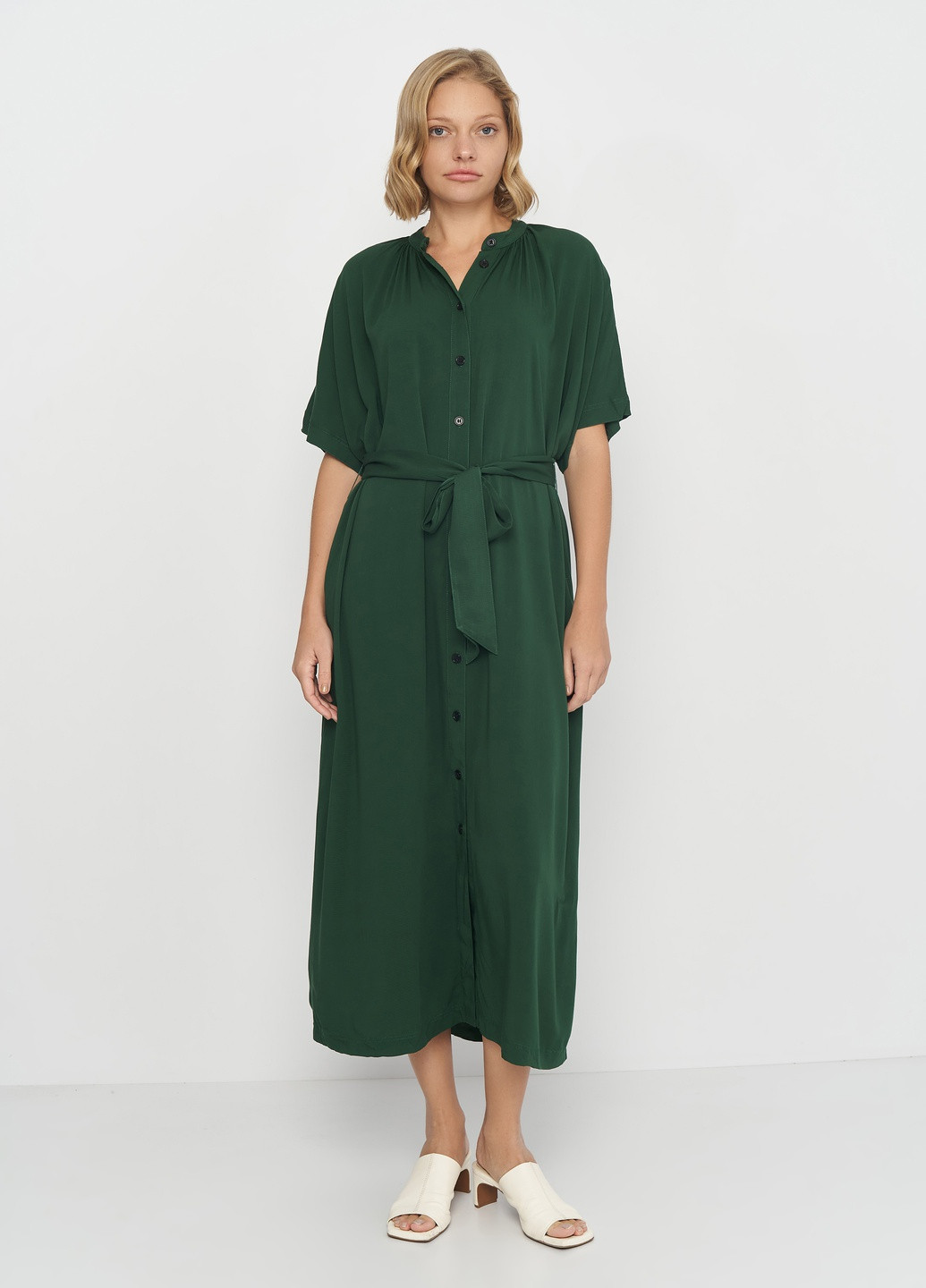 Зеленое повседневный платье оверсайз H&M однотонное