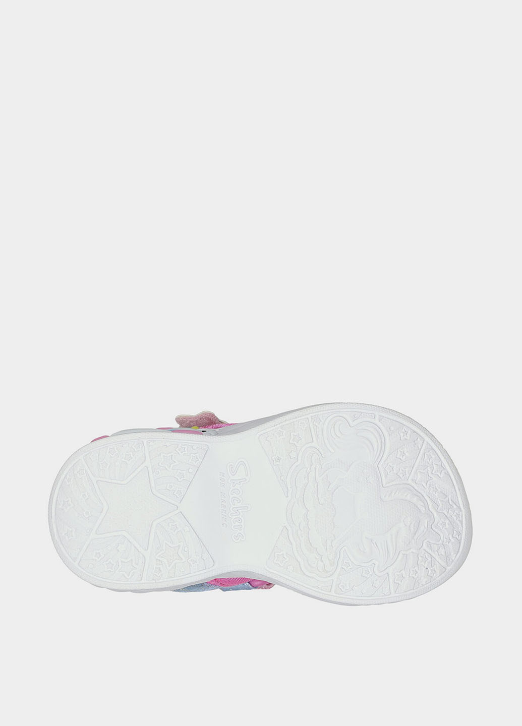 Цветные босоножки Skechers с аппликацией, с логотипом, с белой подошвой