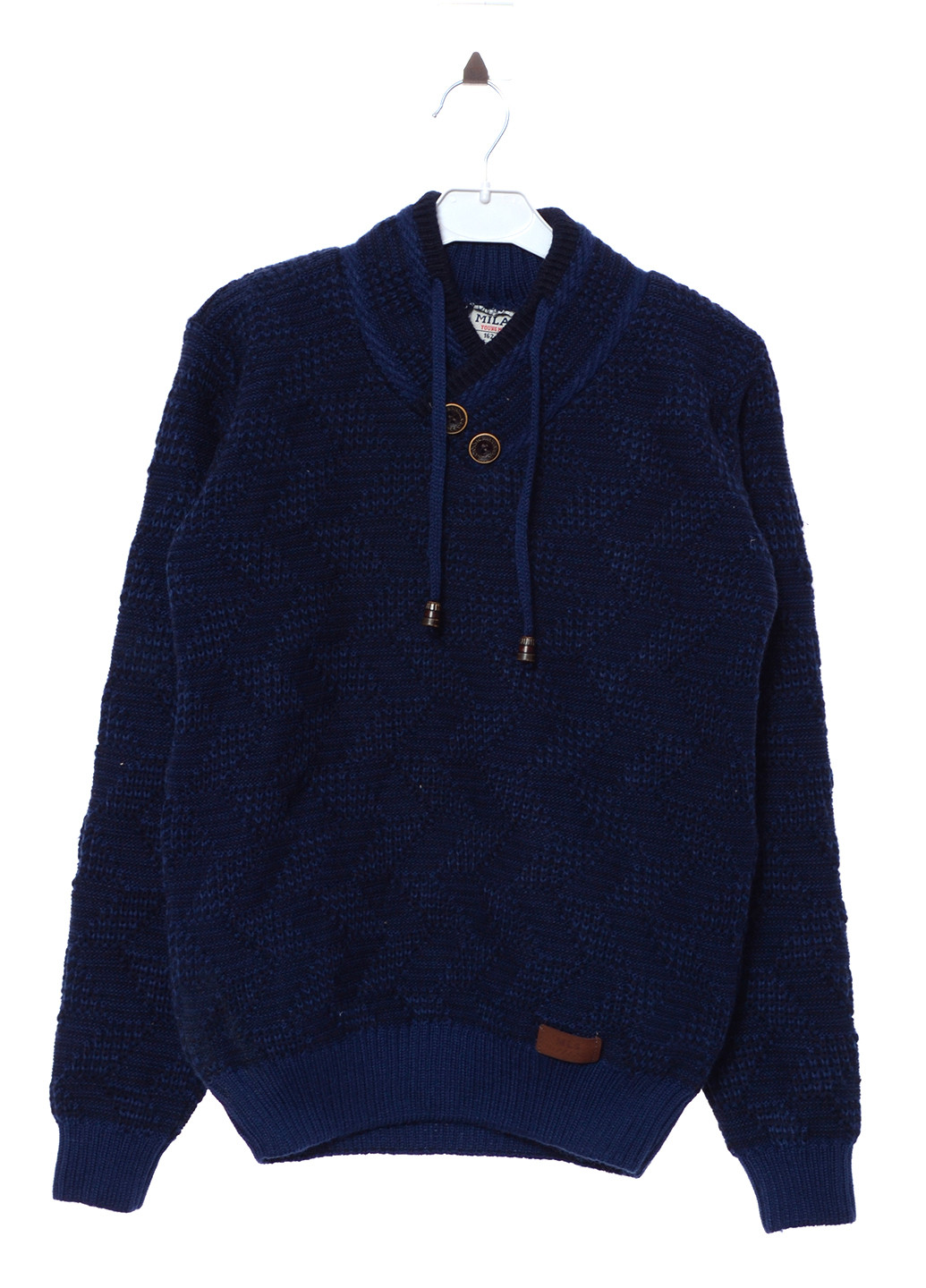 Синий демисезонный свитер пуловер Milas