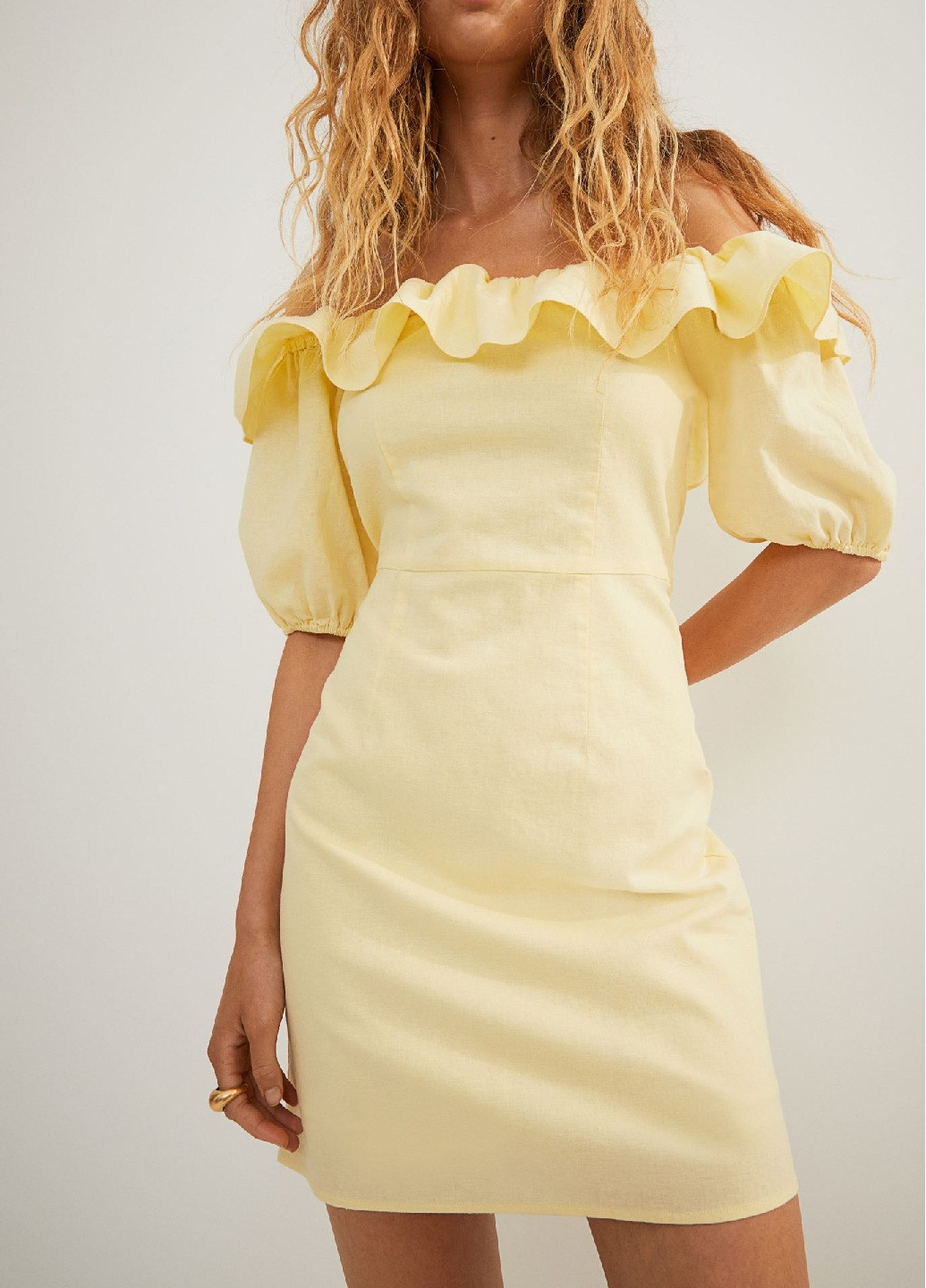 Світло-жовтий кежуал сукня H&M однотонна