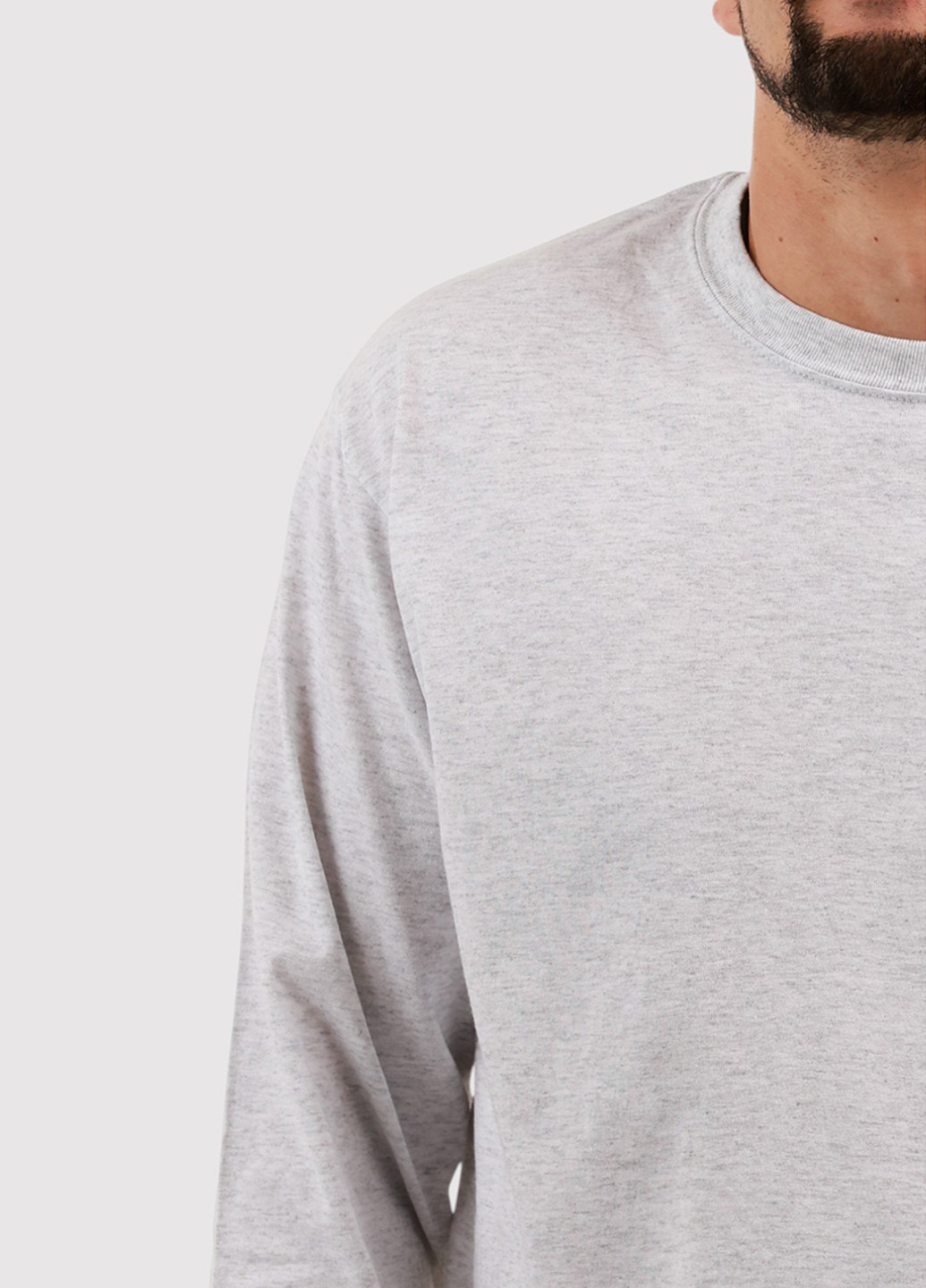 Лонгслів Port Company меланж світло-сірий кежуали трикотаж, поліестер, бавовна