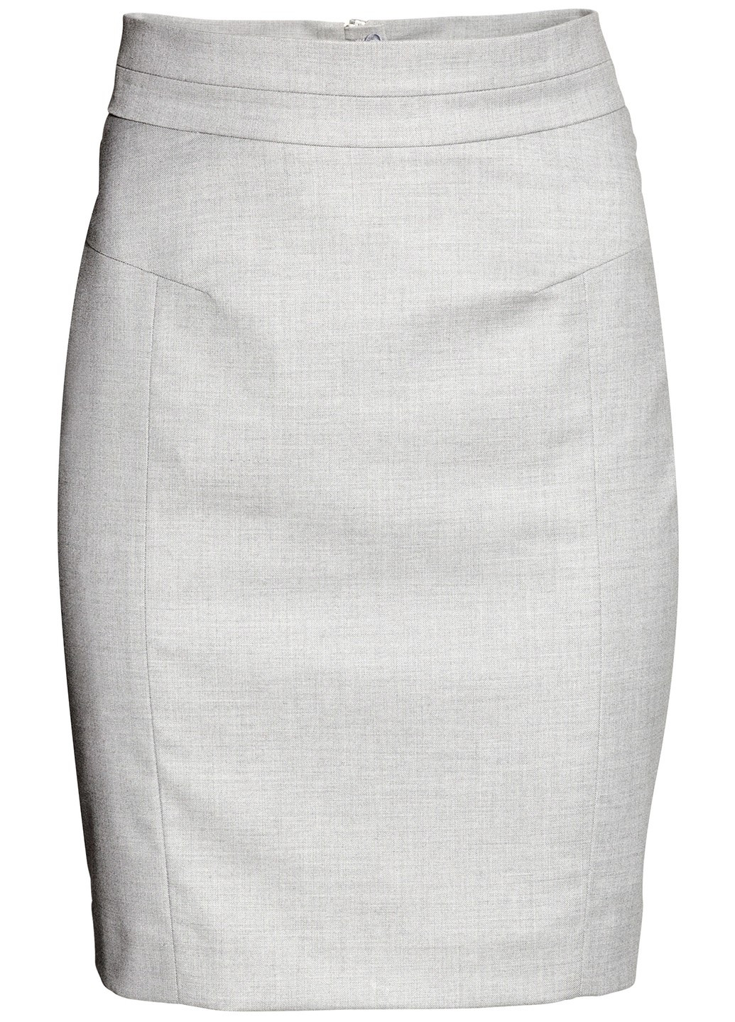 Светло-серая офисная юбка H&M карандаш