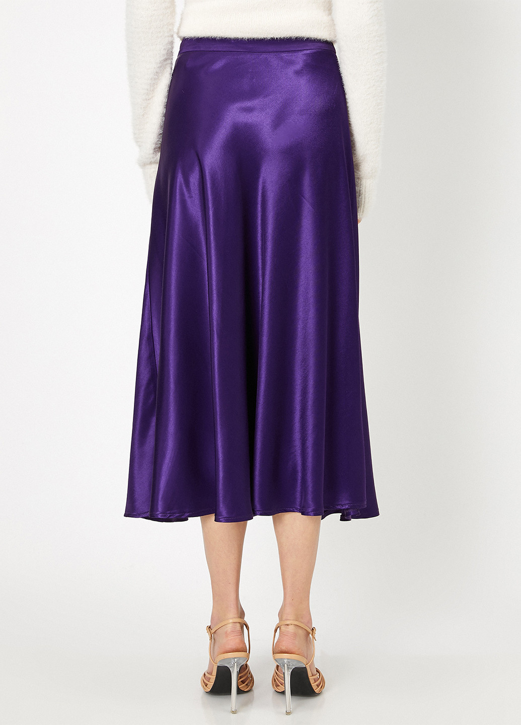 Фиолетовая кэжуал однотонная юбка KOTON а-силуэта (трапеция)