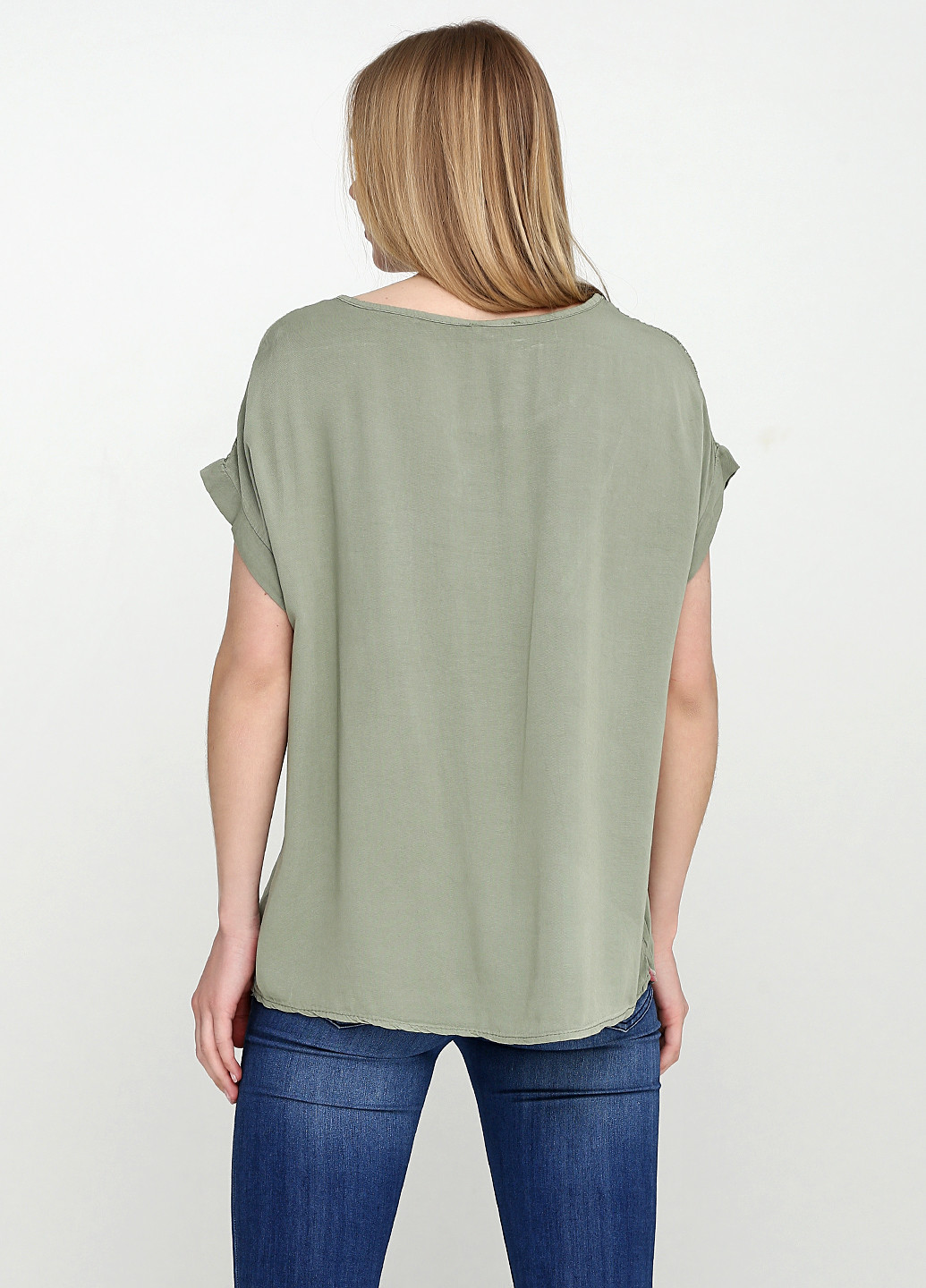 Оливковая (хаки) летняя блуза Unique