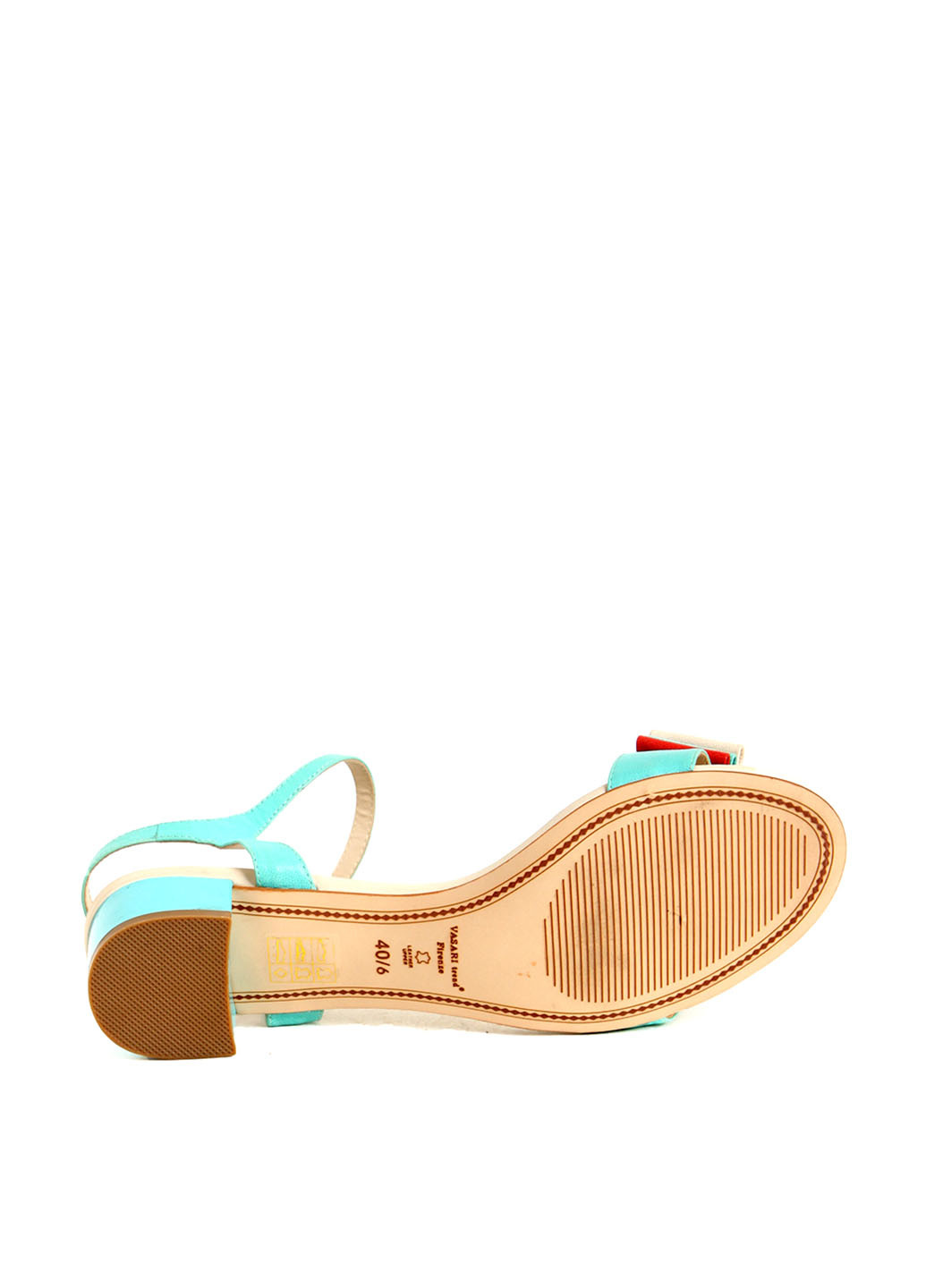 Бирюзовые босоножки Vasari с ремешком с бантом