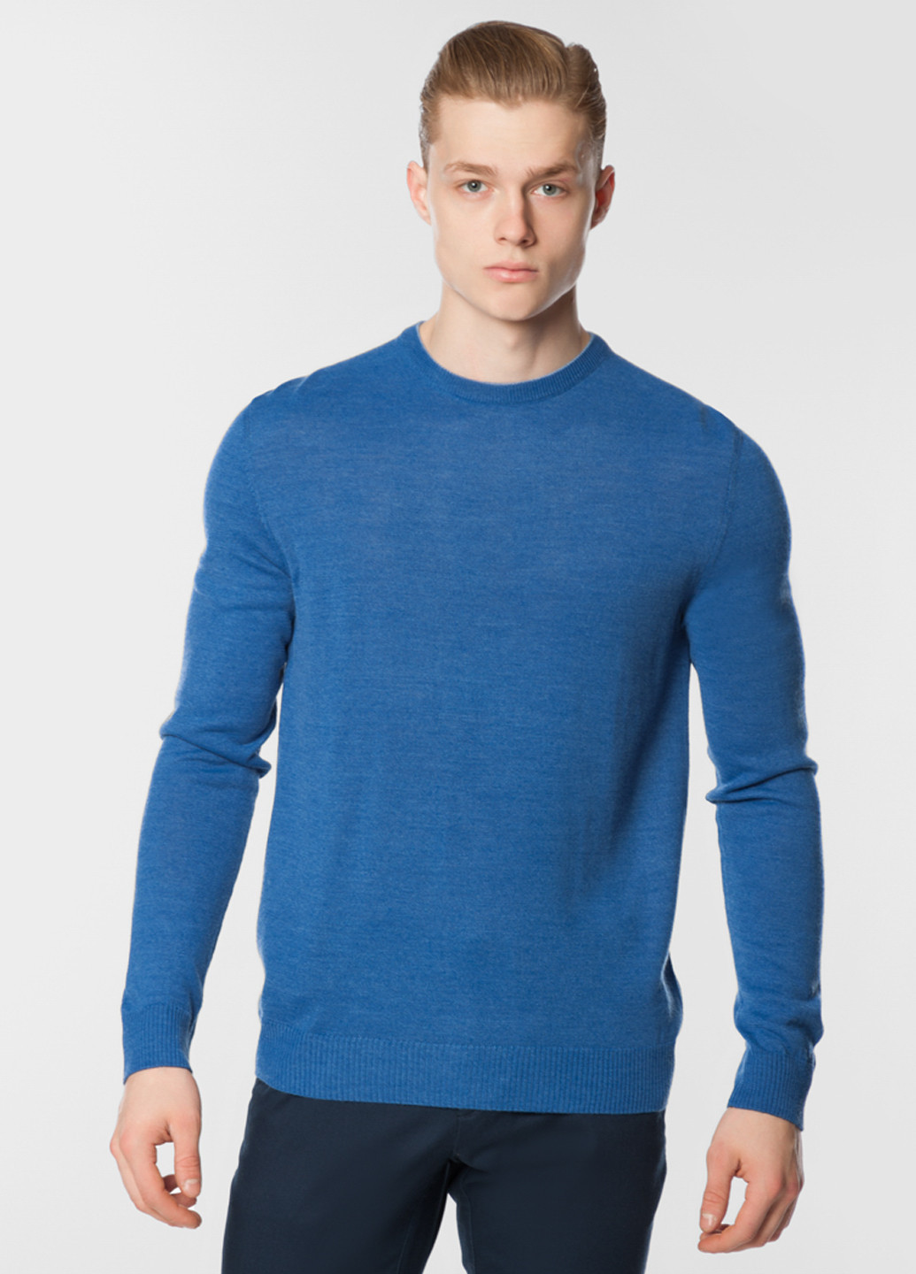 Синій зимовий пуловер чоловічий Arber Crew-neck FF N-AVT-49