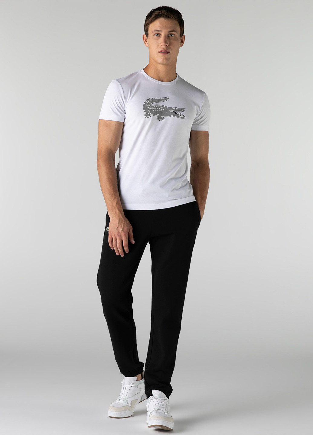 Черные кэжуал демисезонные прямые брюки Lacoste