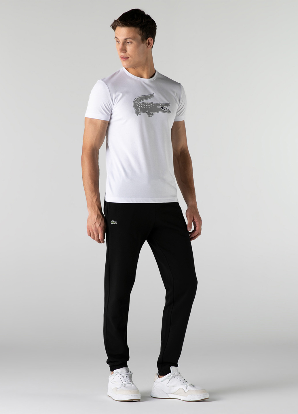 Черные кэжуал демисезонные прямые брюки Lacoste