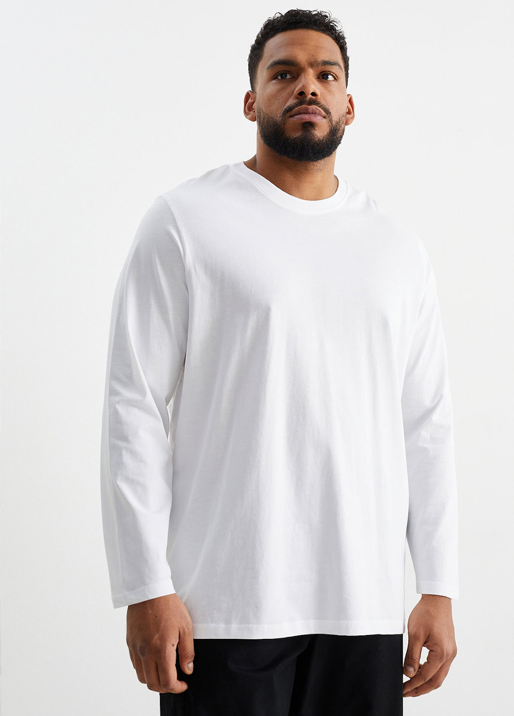 Лонгслів C&A однотонний білосніжний кежуали бавовна