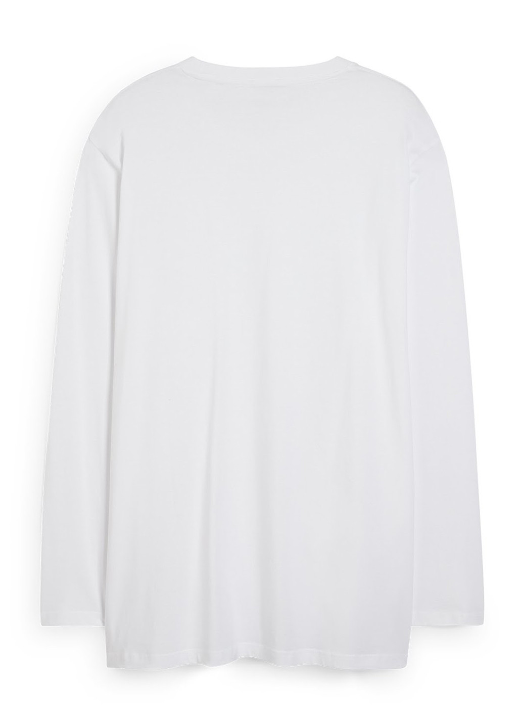 Лонгслів C&A однотонний білосніжний кежуали бавовна