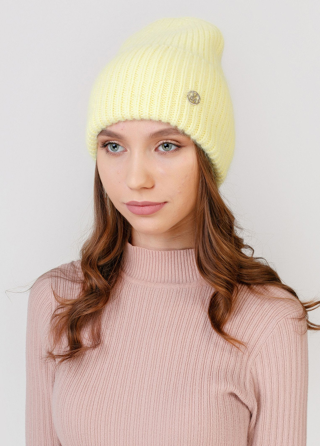 Ангноровая зимняя теплая женская шапка без подкладки 330222 Merlini (254281133)