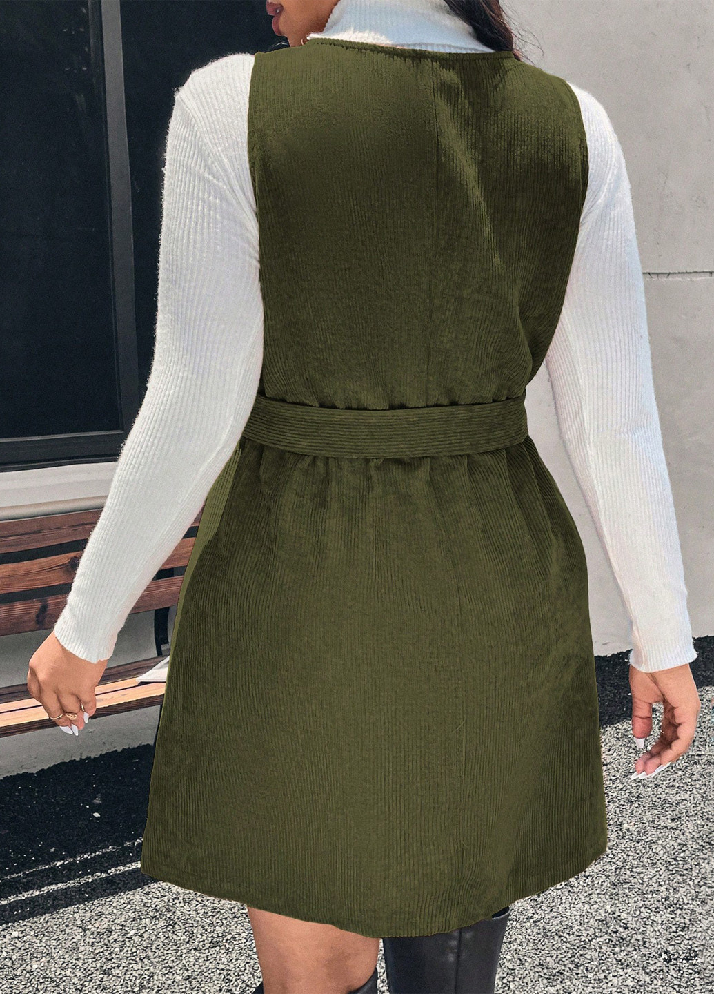 Демисезонный женский сарафан SHEIN однотонный