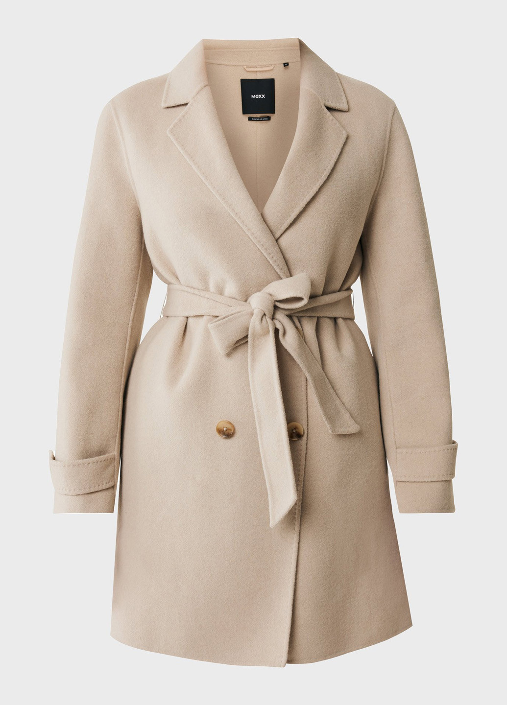 Бежеве демісезонне Пальто двобортне Mexx