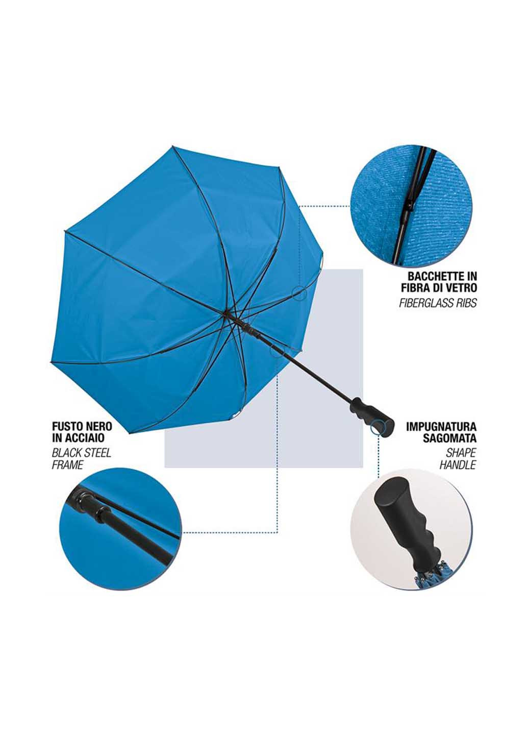 Синий зонт Perletti большой система антиветер (363640826)