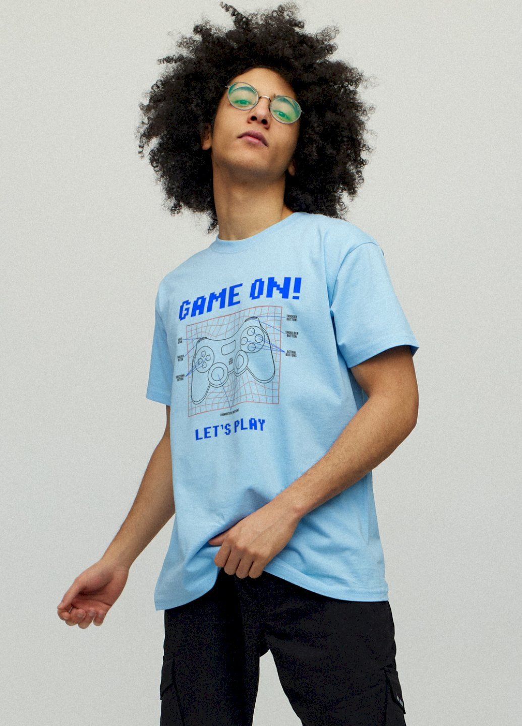 Голубая футболка мужская YAPPI