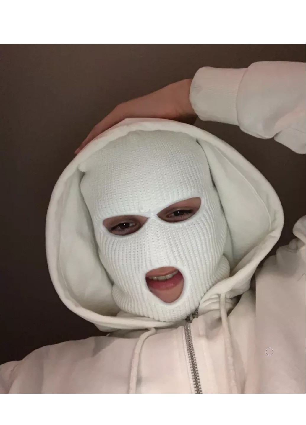 NoName маска бандитка 3 унисекс белый однотонный белый спортивный хлопок производство - Тайвань